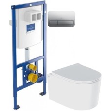 Комплект подвесной унитаз IDDIS Stone STORDSEI25 + система инсталляции Villeroy & Boch 92246100 + 92249061