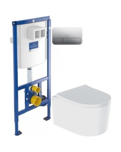 Комплект подвесной унитаз IDDIS Stone STORDSEI25 + система инсталляции Villeroy & Boch 92246100 + 92249061