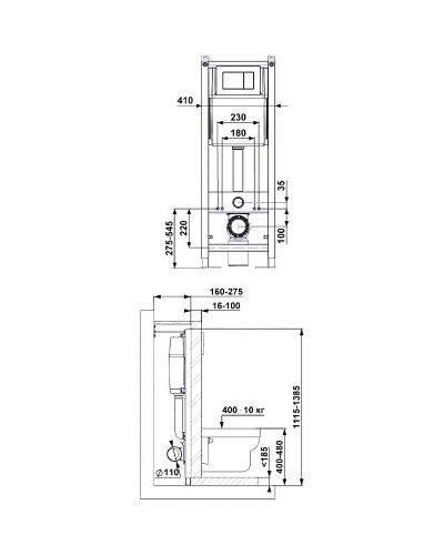 Комплект унитаза BelBagno Amanda BB051CHR+BB051SC с инсталляцией Berges Atom 410 040340 с сиденьем Микролифт и Черной матовой клавишей смыва