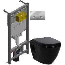 Комплект подвесной унитаз Creavit Terra TP325-11SI00E-0000 + KC0103.03.1300E + система инсталляции Jacob Delafon E29025-NF + E29027-CP