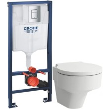 Комплект подвесной унитаз Laufen Val 8.2028.1.000.000.1 + 8.9428.1.000.000.1 + система инсталляции Grohe 38772001