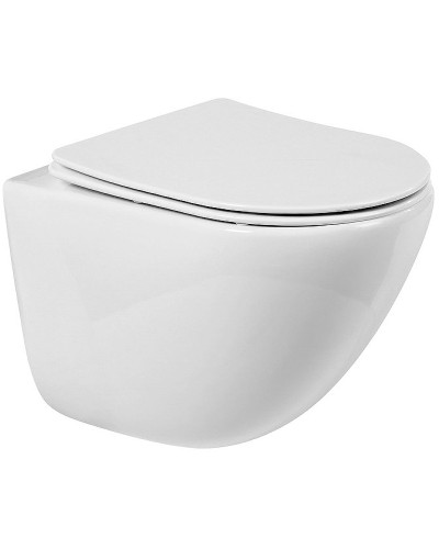 Комплект унитаза BelBagno Amanda BB051CHR+BB051SC с инсталляцией D&K DI8540116 с сиденьем Микролифт и Черной клавишей смыва