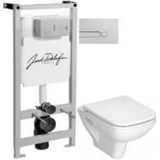 Комплект подвесной унитаз Vitra S20 5507B003-0101 + 77-003-009 + система инсталляции Jacob Delafon E5504-NF + E4326-CP
