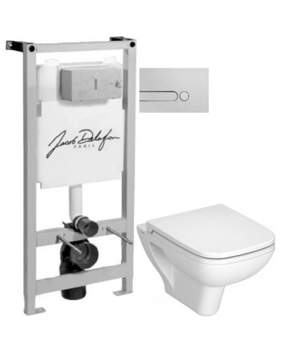Комплект подвесной унитаз Vitra S20 5507B003-0101 + 77-003-009 + система инсталляции Jacob Delafon E5504-NF + E4326-CP