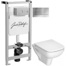 Комплект подвесной унитаз Vitra S20 5507B003-0101 + 77-003-009 + система инсталляции Jacob Delafon E5504-NF + E4316-CP
