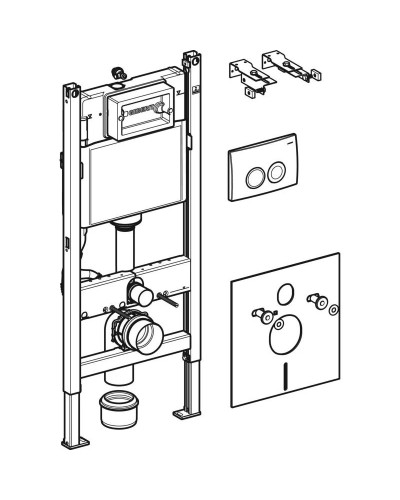 Комплект подвесной унитаз 500.275.01.1 + 500.336.01.1 + система инсталляции 458.121.21.1 Geberit Selnova 458.121.SE.1