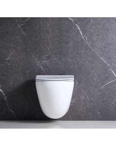 Комплект подвесной унитаз BelBagno Amanda BB051CHR + BB051SC + система инсталляции Jacob Delafon E24156-NF + E20859-7-BMT