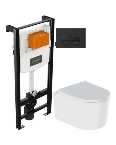 Комплект подвесной унитаз IDDIS Stone STORDSEI25 + система инсталляции Jacob Delafon E24156-NF + E20859-7-BMT