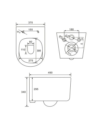 Комплект подвесной унитаз IDDIS Stone STORDSEI25 + система инсталляции Jacob Delafon E24156-NF + E20859-7-BMT