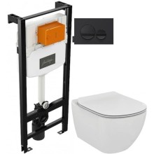 Комплект подвесной унитаз Ideal Standard Tesi Aquablade T007901 + T352701 + система инсталляции Jacob Delafon E24156-NF + E20859-7-BMT