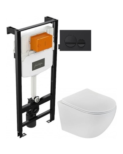 Комплект подвесной унитаз Teka Manacor 11.732.00.02 + система инсталляции Jacob Delafon E24156-NF + E20859-7-BMT