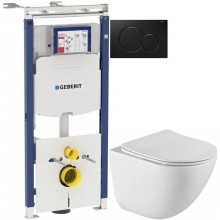Комплект подвесной унитаз BelBagno Amanda BB051CHR + BB051SC + система инсталляции Geberit 111.362.00.5 + 115.770.DW.5