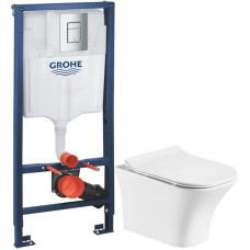 Комплект подвесной унитаз Orange C02-100W + система инсталляции Grohe 38772001