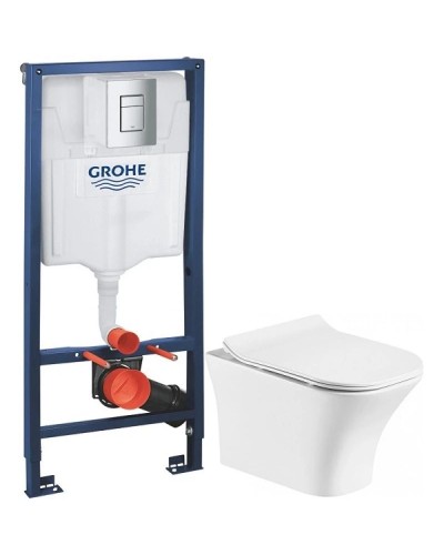 Комплект подвесной унитаз Orange C02-100W + система инсталляции Grohe 38772001