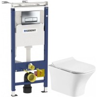 Комплект подвесной унитаз Orange C02-100W + система инсталляции Geberit 458.125.21.1