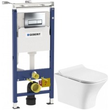 Комплект подвесной унитаз Orange C02-100W + система инсталляции Geberit 458.125.21.1