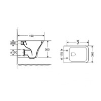 Комплект подвесной унитаз Orange C02-100W + система инсталляции Jacob Delafon E5504-NF + E4326-CP