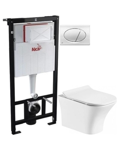 Комплект подвесной унитаз Orange C02-100W + система инсталляции AlcaPlast AM101/11203:1RUSSETM71