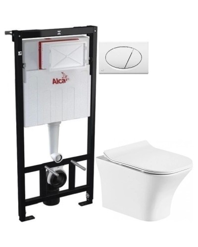 Комплект подвесной унитаз Orange C02-100W + система инсталляции AlcaPlast AM101/11203:1RUSSETM70