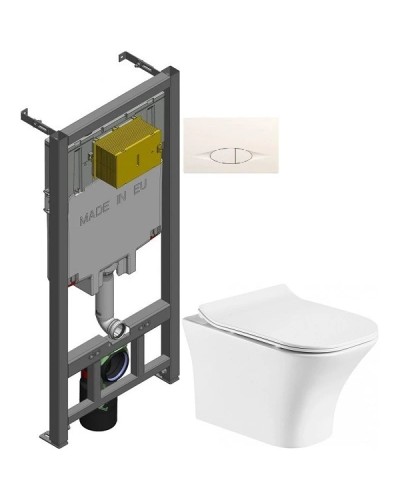 Комплект подвесной унитаз Orange C02-100W + система инсталляции Jacob Delafon E29025-NF + E29026-01R