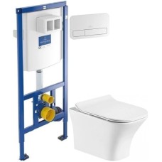 Комплект подвесной унитаз Orange C02-100W + система инсталляции Villeroy & Boch 92246100 + 92249068