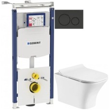 Комплект подвесной унитаз Orange C02-100W + система инсталляции Geberit 111.362.00.5 + 115.882.DW.1