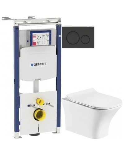 Комплект подвесной унитаз Orange C02-100W + система инсталляции Geberit 111.362.00.5 + 115.882.DW.1