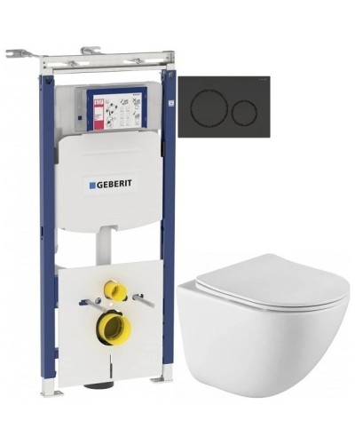 Комплект подвесной унитаз BelBagno Amanda BB051CHR + BB051SC + система инсталляции Geberit 111.362.00.5 + 115.882.DW.1