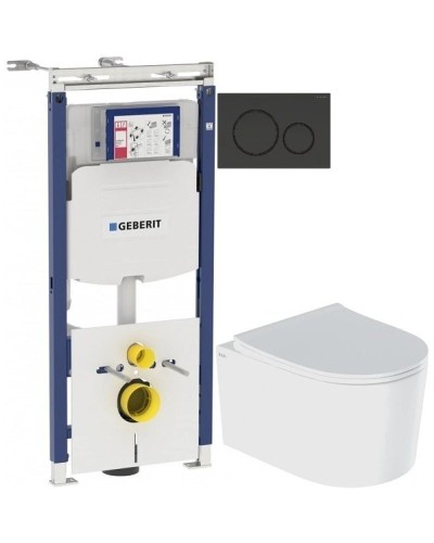 Комплект подвесной унитаз IDDIS Stone STORDSEI25 + система инсталляции Geberit 111.362.00.5 + 115.882.DW.1