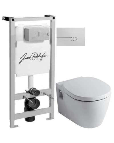 Комплект Ideal Standard Connect E803501 + E712701 + система инсталляции Jacob Delafon E5504-NF + E4326-CP