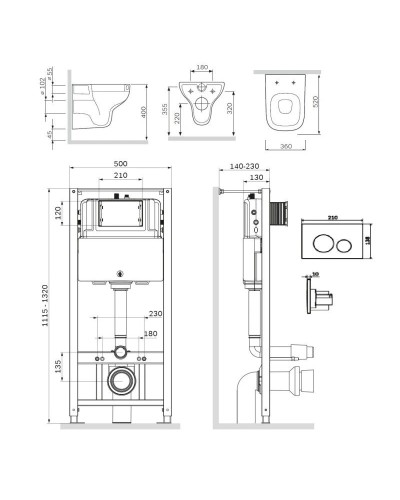 Комплект подвесной унитаз + система инсталляции Am.Pm Like Pro L IS49051.801700