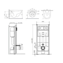 Комплект подвесной унитаз + система инсталляции Am.Pm Spirit IS301.701738