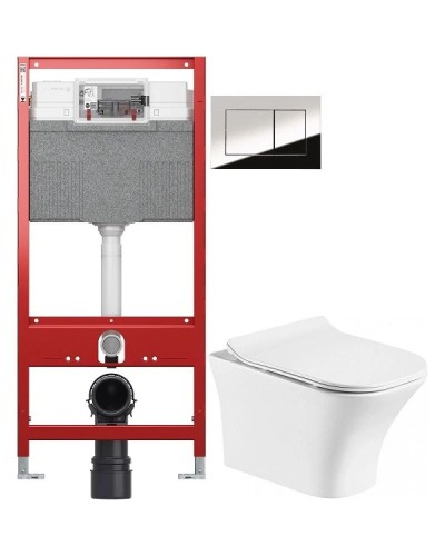 Комплект подвесной унитаз Orange C02-100W + система инсталляции Tece 9300302 + 9240401