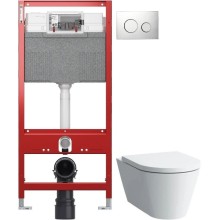 Комплект подвесной унитаз Laufen Kartell by Laufen 8.2033.6.000.000.1 + 8.9133.1.000.000.1 + система инсталляции Tece 9300302 + 9240921