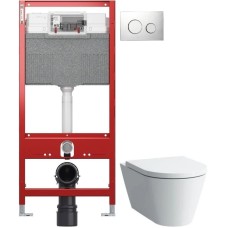 Комплект подвесной унитаз Laufen Kartell by Laufen 8.2033.6.000.000.1 + 8.9133.1.000.000.1 + система инсталляции Tece 9300302 + 9240921