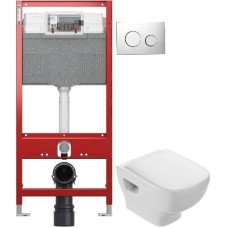 Комплект подвесной унитаз Jacob Delafon Struktura EDF102-00 + E4272-00 + система инсталляции TECE 9300302 + 9240921