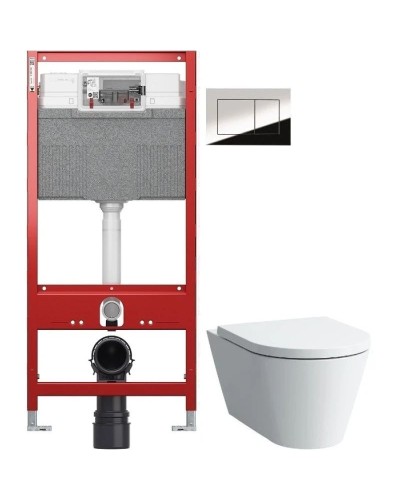 Комплект подвесной унитаз Laufen Kartell by Laufen 8.2033.6.000.000.1 + 8.9133.1.000.000.1 + система инсталляции TECE 9300302 + 9240401