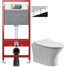 Комплект подвесной унитаз Orange C01-100W + система инсталляции Tece 9300302 + 9240401