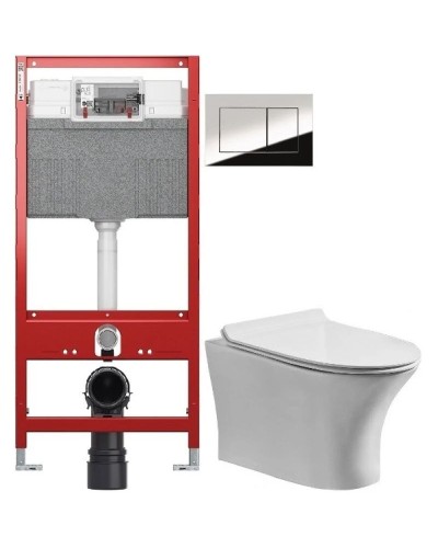 Комплект подвесной унитаз Orange C01-100W + система инсталляции Tece 9300302 + 9240401