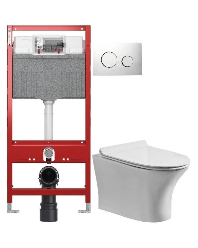 Комплект подвесной унитаз Orange C01-100W + система инсталляции Tece 9300302 + 9240921