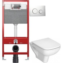 Комплект подвесной унитаз Vitra S20 5507B003-0101 + 77-003-009 + система инсталляции Tece 9300302 + 9240921