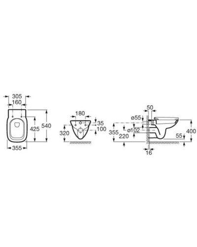 Комплект подвесной унитаз Roca Debba 346997000 + ZRU9302826 + система инсталляции Geberit 111.300.00.5 + 115.770.21.5 + 111.815.00.1