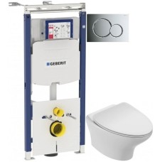 Комплект подвесной унитаз Jacob Delafon Nouvelle Vague EDJ102-00 + E20069-00 + система инсталляции Geberit 111.362.00.5 + 115.770.21.5