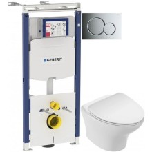 Комплект подвесной унитаз Jacob Delafon Nouvelle Vague EDK102-00 + E22124-00 + система инсталляции Geberit 111.362.00.5 + 115.770.21.5