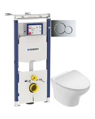 Комплект подвесной унитаз Jacob Delafon Nouvelle Vague EDK102-00 + E22124-00 + система инсталляции Geberit 111.362.00.5 + 115.770.21.5