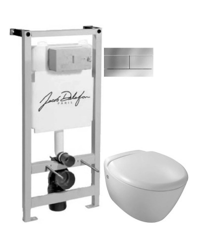 Комплект подвесной унитаз Jacob Delafon Presquile E4440-00 + система инсталляции Jacob Delafon E5504-NF + E4316-CP