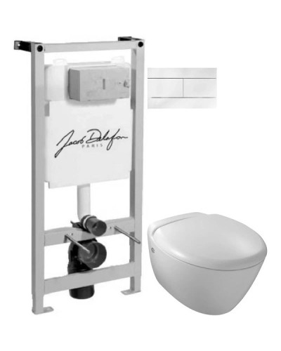 Комплект подвесной унитаз Jacob Delafon Presquile E4440-00 + система инсталляции Jacob Delafon E5504-NF + E4316-00