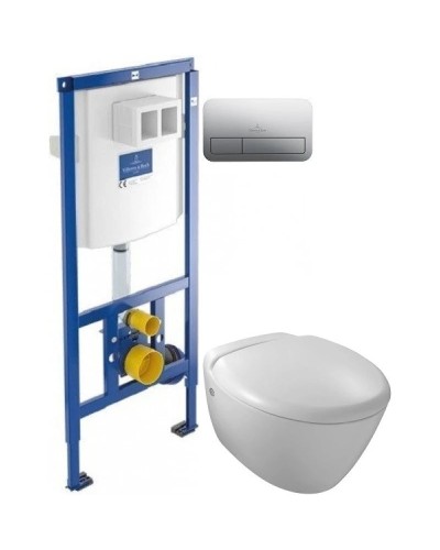 Комплект подвесной унитаз Jacob Delafon Presquile E4440-00 + система инсталляции Villeroy & Boch 92246100 + 92249061