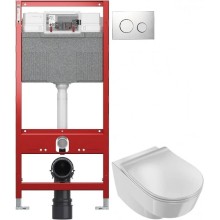 Комплект подвесной унитаз Jacob Delafon Odeon Rive Gauche EDR102-00 + E24889-00 + система инсталляции Tece 9300302 + 9240921