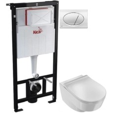 Комплект подвесной унитаз Jacob Delafon Odeon Rive Gauche EDR102-00 + E24889-00 + система инсталляции AlcaPlast AM101/11203:1RUSSETM71